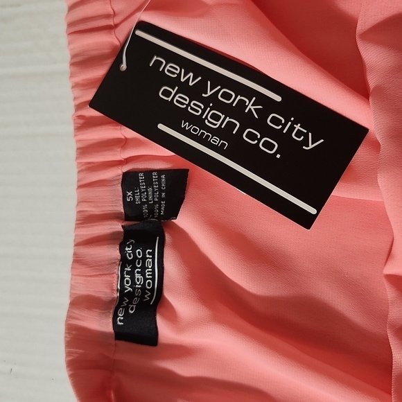 New York City Design Co Skirt Pink Lined Pleat Elastic Waist Chiffon SZ 5X Flowy - Picture 12 of 12